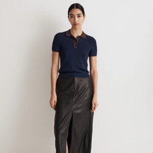 Madewell Bouclé Sweater Polo Tee